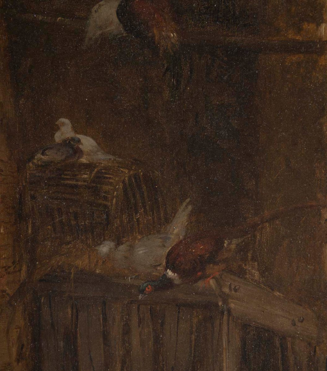 Paire de tableaux "Claude Guilleminet  1821/1885 "Scènes de Basse - cour-photo-2