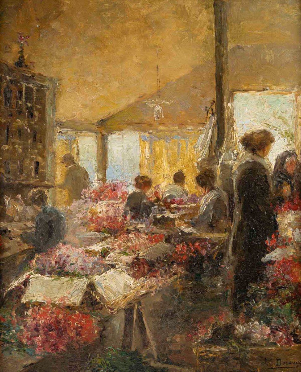 "at The Flower Shop" Belle époque Period (19th Century)-photo-3