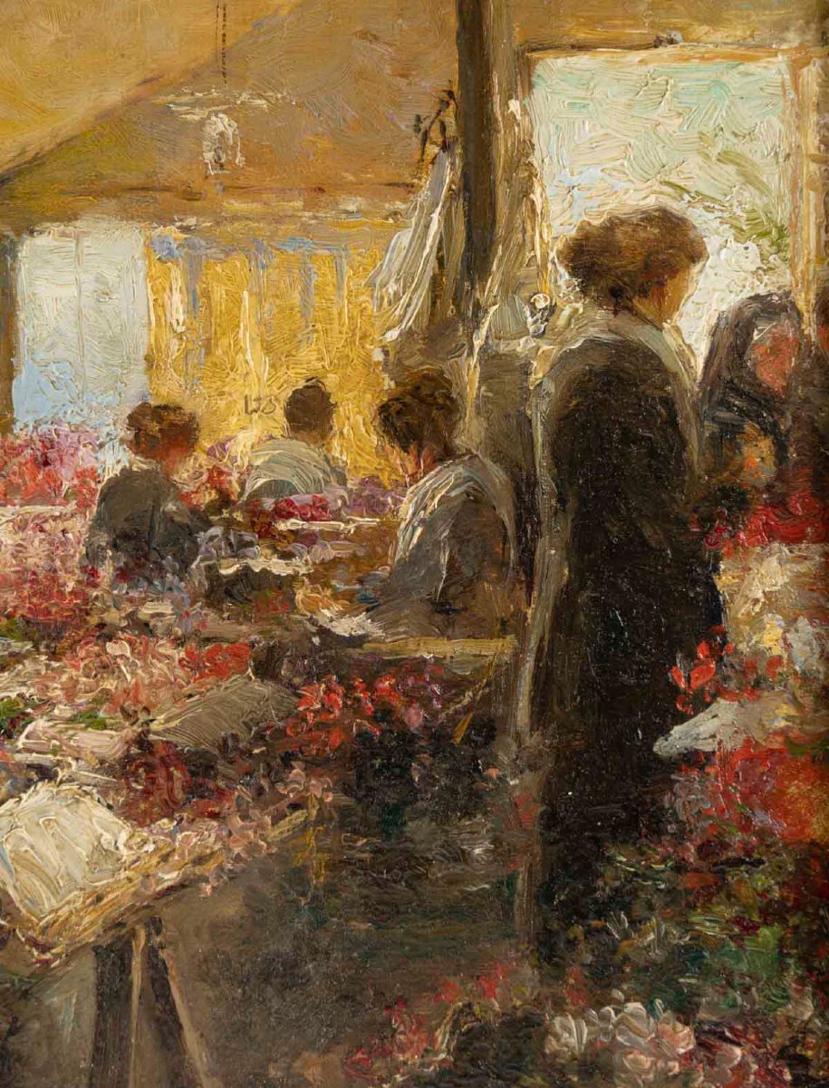 "at The Flower Shop" Belle époque Period (19th Century)-photo-4