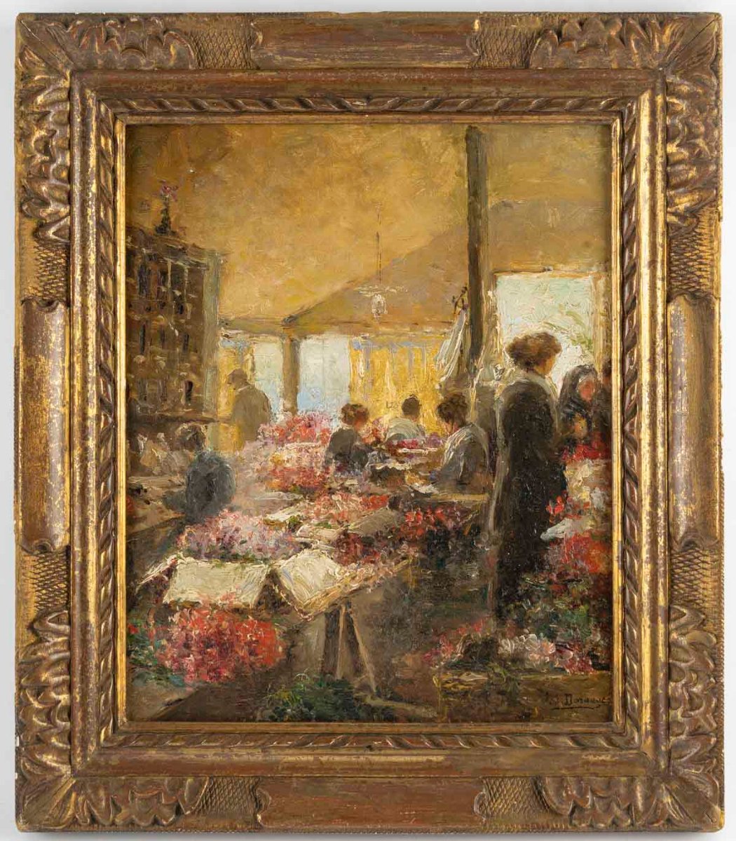 "at The Flower Shop" Belle époque Period (19th Century)-photo-5