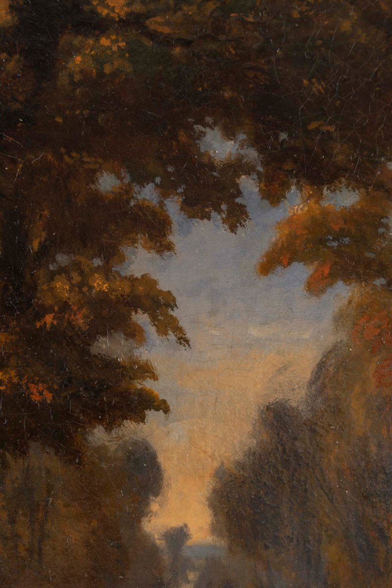 Three Women Seated In A Garden; Oil On Canvas; 19th Century-photo-4