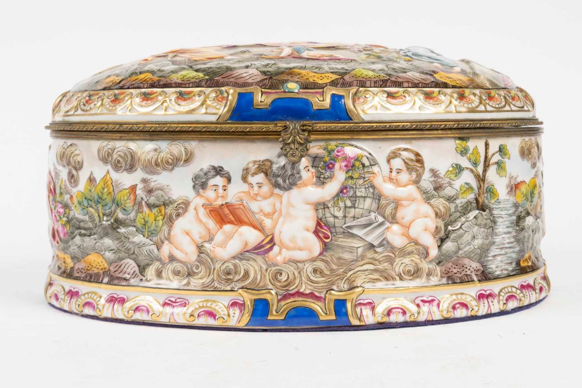 Grand Coffret à Bijou " Naples " Femme à sa toilette (  fin XIX  )-photo-4