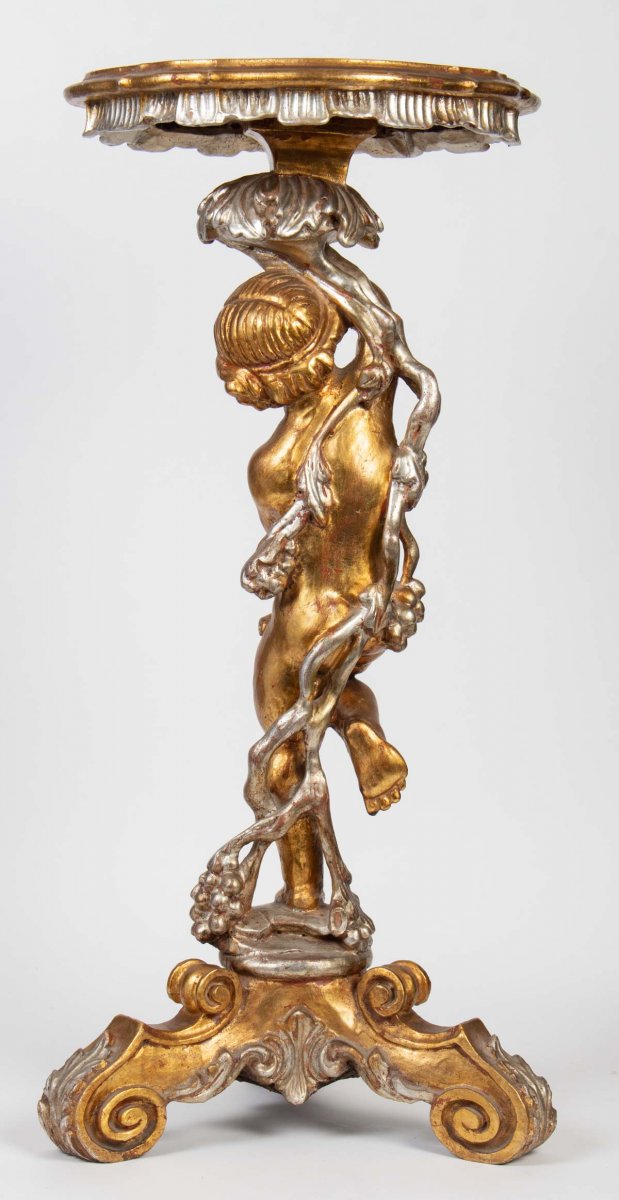Amour Bolster In Golden And Silver Wood-photo-3