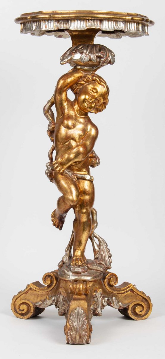 Amour Bolster In Golden And Silver Wood