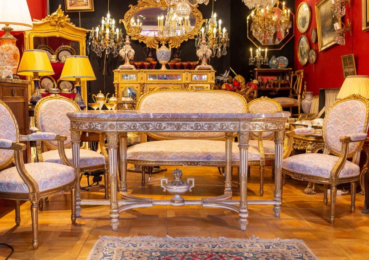 Louis XVI Style Living Room Napoleon III Period-photo-2