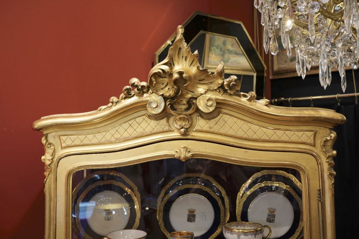 Vitrine En Bois Doré (xixème)-photo-1