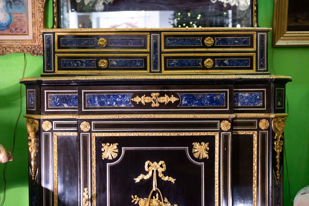 Ebony Cabinet With Lapis Lazuli Decoration (napoleon III)-photo-4