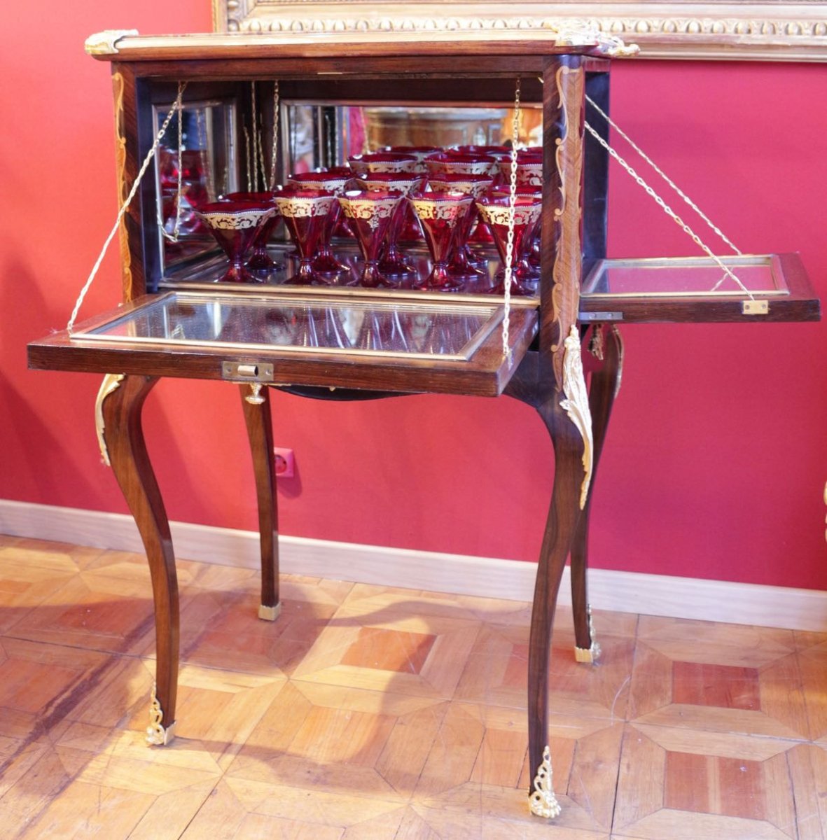 19th Century Bar Cabinet With 4 Opening Doors-photo-2