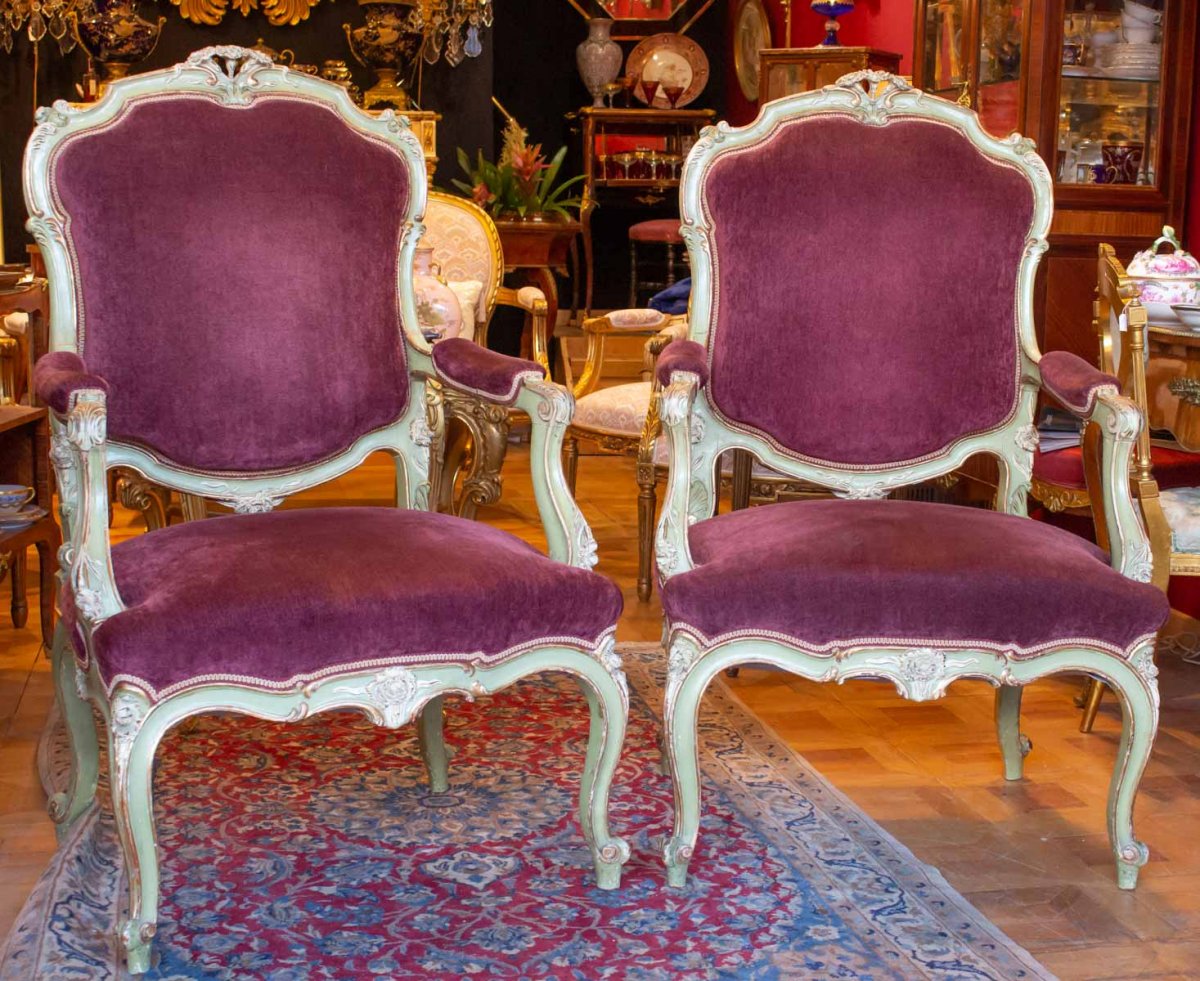 Paires De Fauteuils  Vénitiens Début XIXème