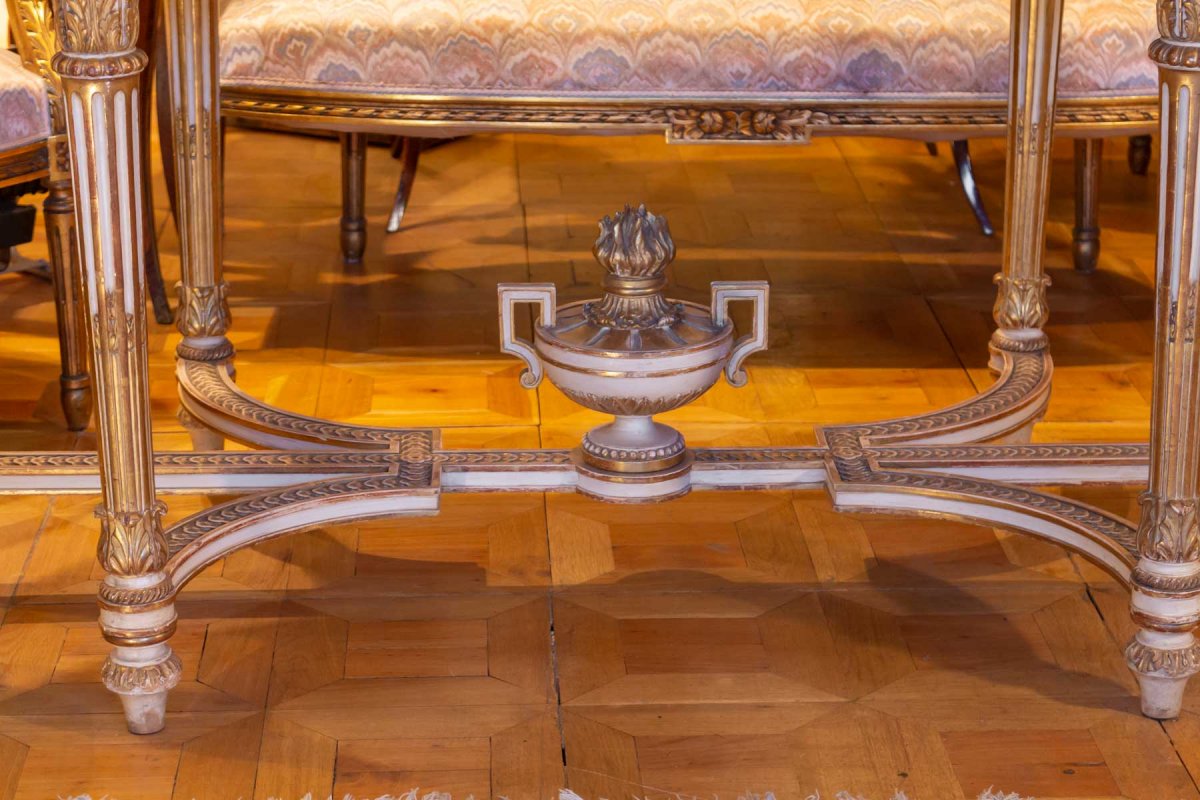 Large White And Gold Table (or Console) St. Louis XVI-photo-1