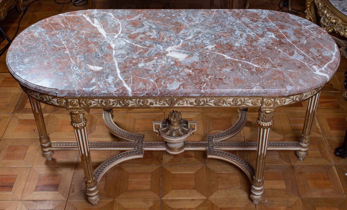 Large White And Gold Table (or Console) St. Louis XVI