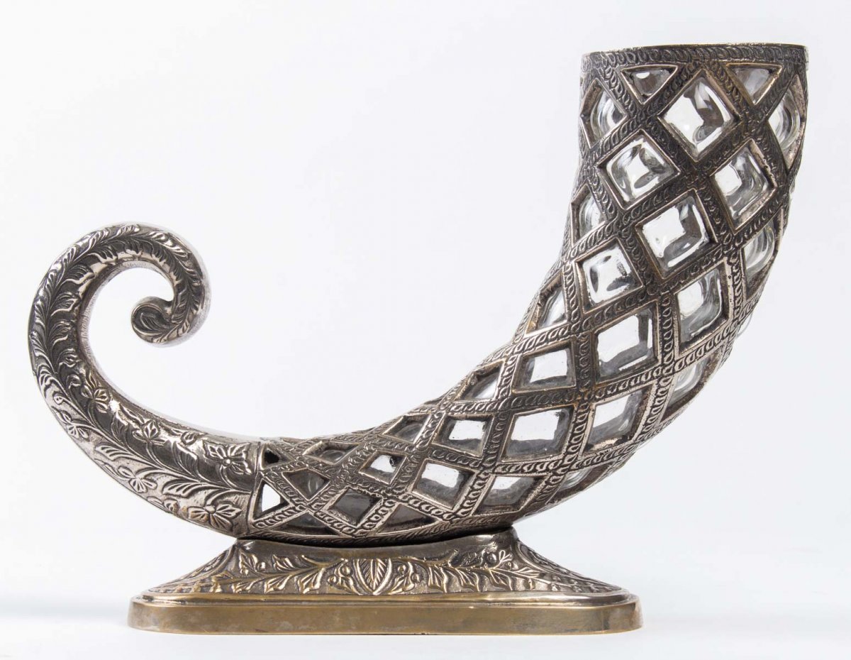 Abundance  Horn In Sylver Bronze And Cristal-photo-2