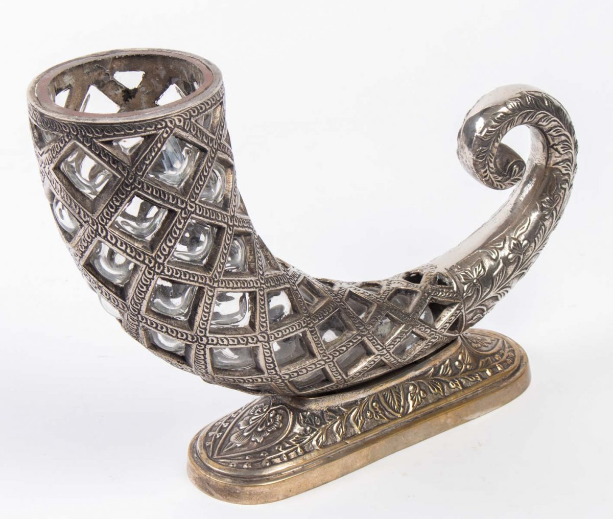 Abundance  Horn In Sylver Bronze And Cristal