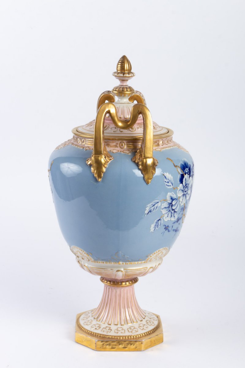 Vase couvert pâte sur pâte ROYAL DUX fin XIXème-photo-4