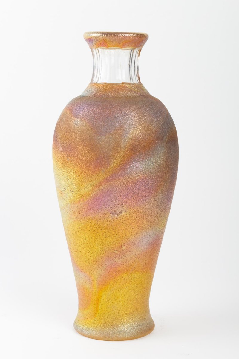 Cristaleries Vase By Pantin 1890 "rain 'bow"-photo-3