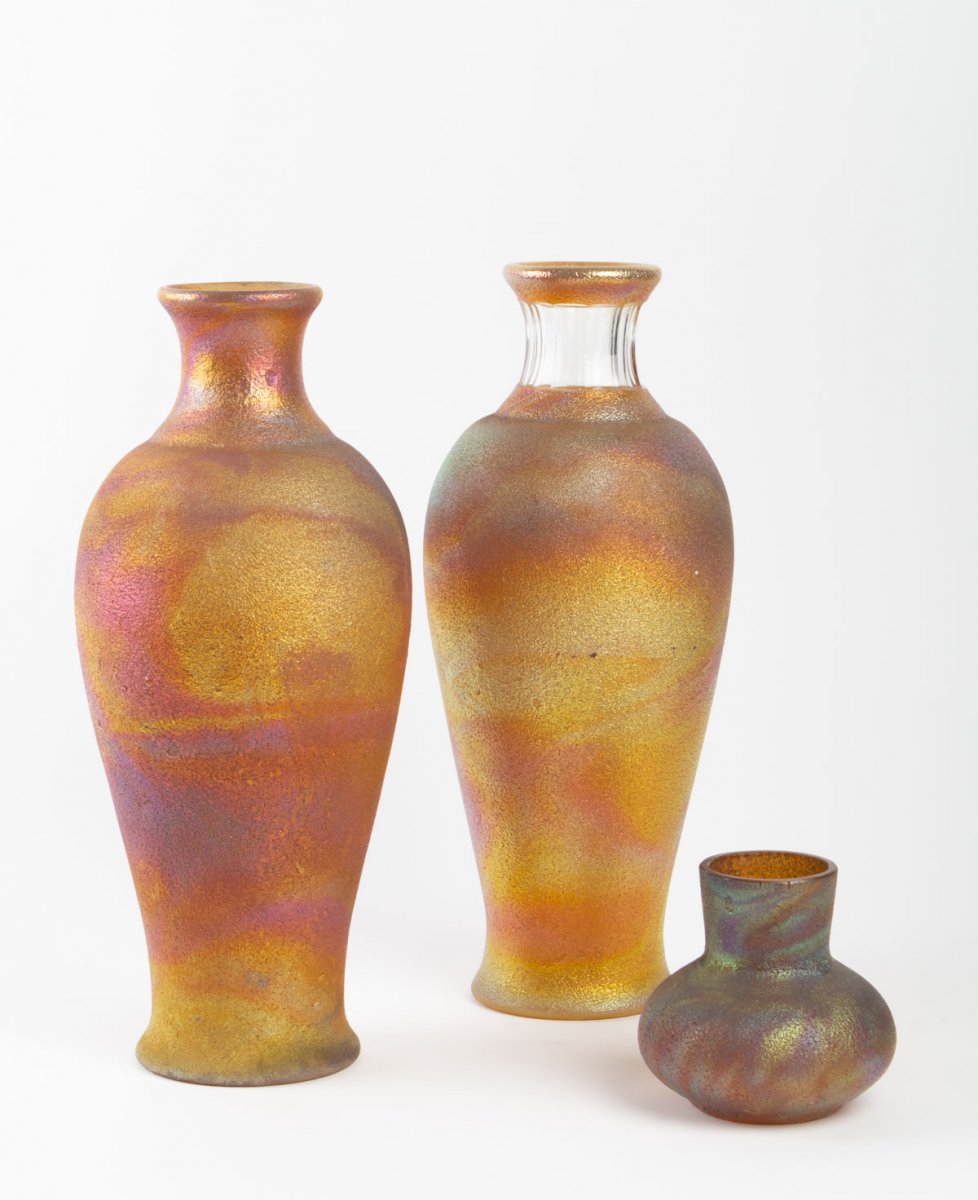 Cristaleries Vase By Pantin 1890 "rain 'bow"-photo-6