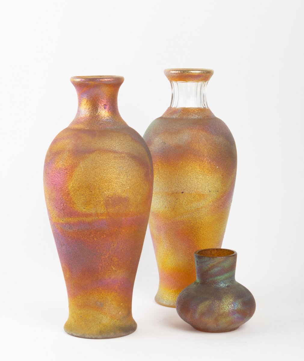 Cristaleries Vase By Pantin 1890 "rain 'bow"-photo-8
