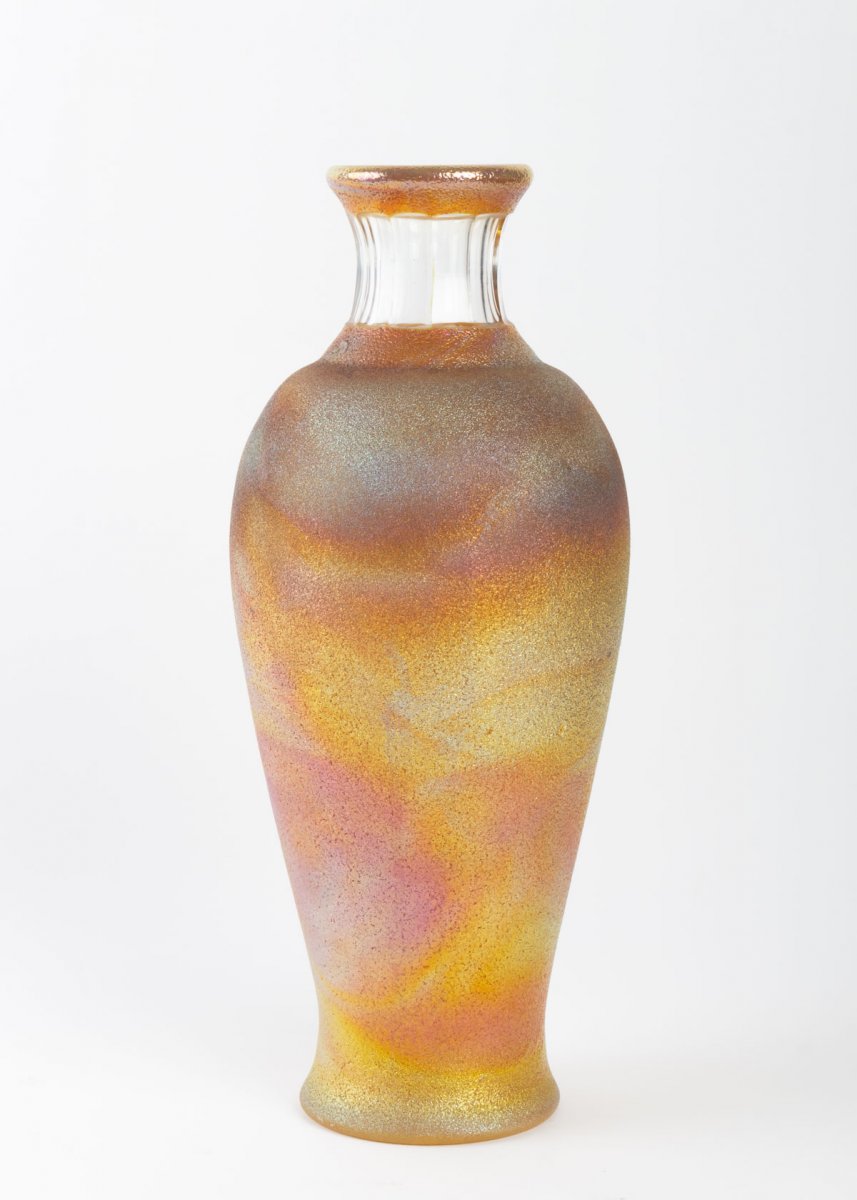 Cristaleries Vase By Pantin 1890 "rain 'bow"
