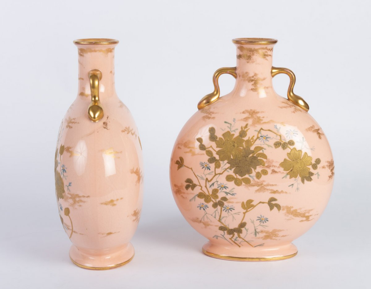 Paire de Vases Royal Worcester    XIXème-photo-2