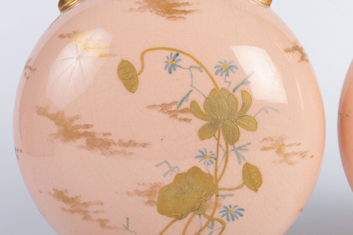 Paire de Vases Royal Worcester    XIXème-photo-4