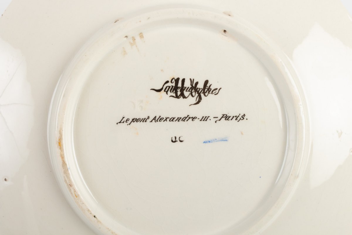 5 Decorative Plates Seen From Paris Sarreguemines 1906-photo-6