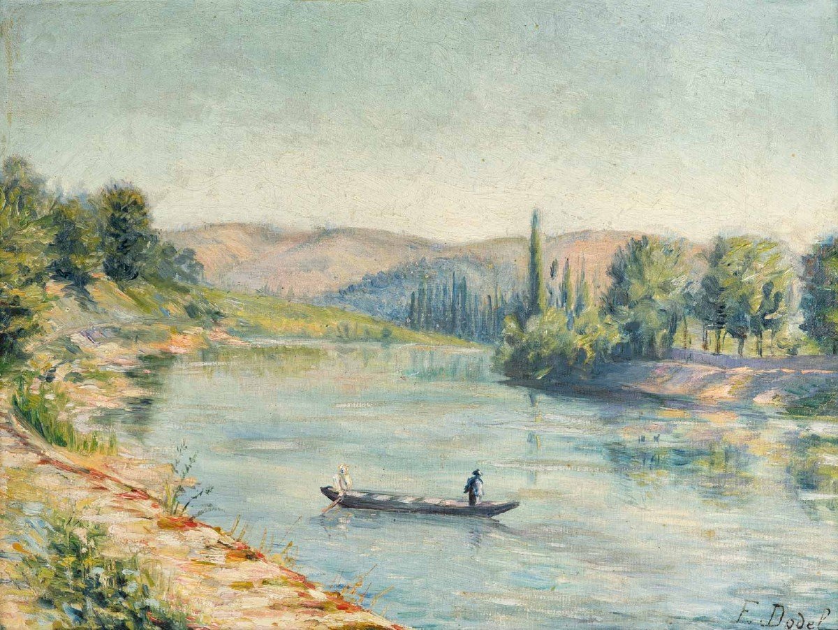 River Landscape By Elisabeth Dodel (circa 1915)-photo-2