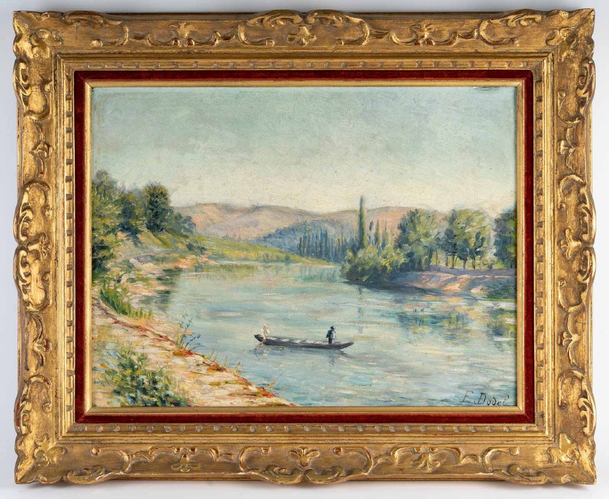 Paysage fluvial par Elisabeth DODEL  ( circa  1915 )