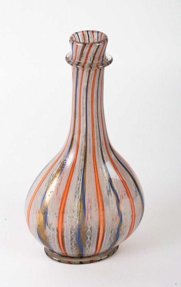 Vase Venise à Filigrane à  fili et réticelle (XIX ème )-photo-2