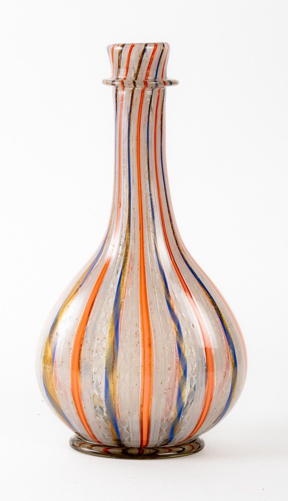 Vase Venise à Filigrane à  fili et réticelle (XIX ème )