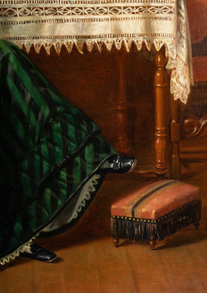 Jeune fille à la lecture par Pierre Emile BERNEDE (1880 )-photo-1