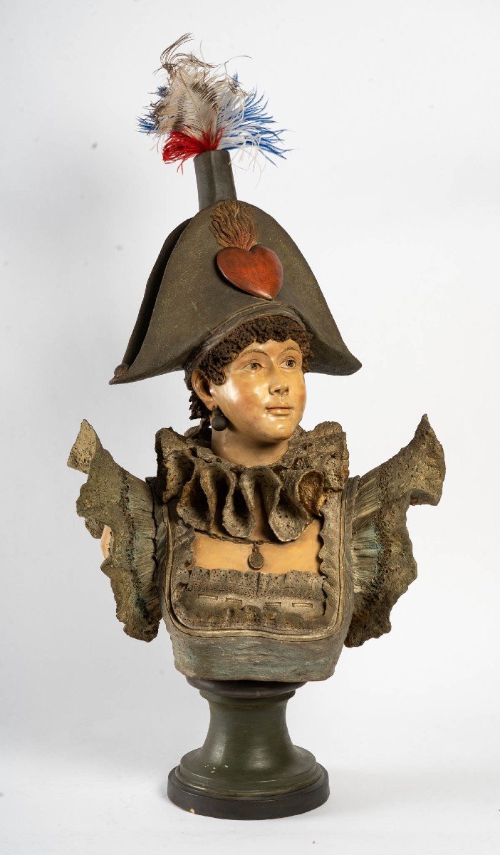 Buste d'une Merveilleuse avec coiffe( au coeur)  (période Directoire )