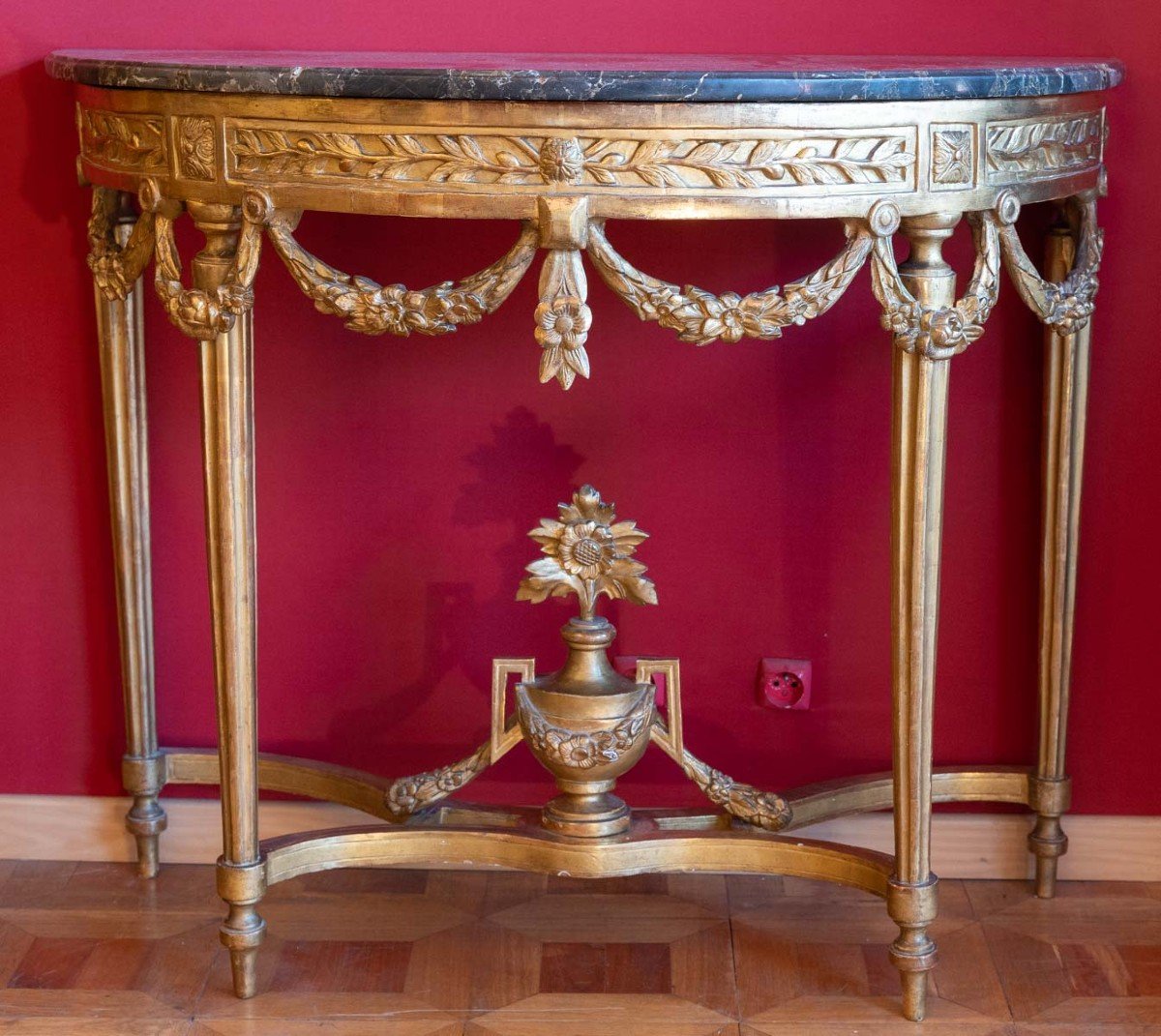 Louis XVI Console In Gilded Wood 18th Century-photo-1