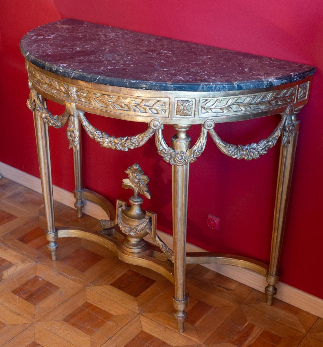 Louis XVI Console In Gilded Wood 18th Century-photo-2