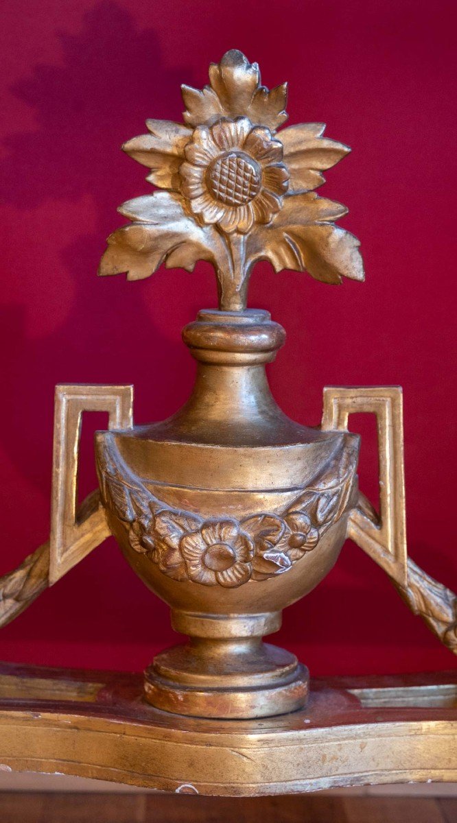 Louis XVI Console In Gilded Wood 18th Century-photo-3