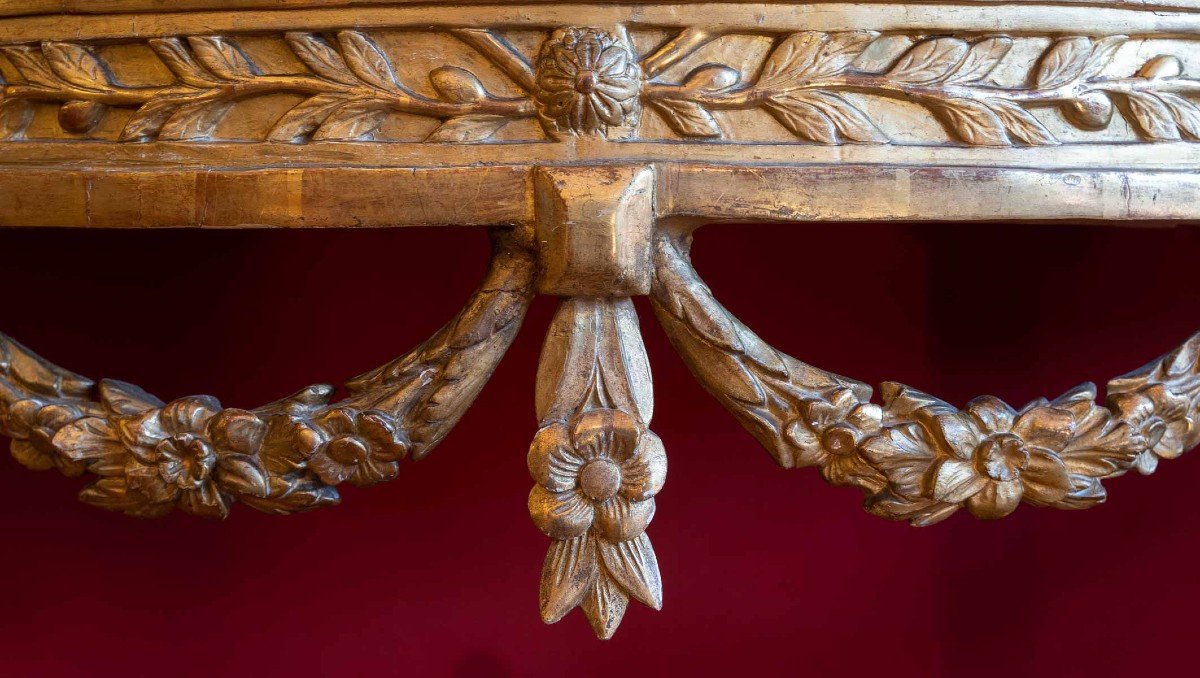 Louis XVI Console In Gilded Wood 18th Century-photo-4