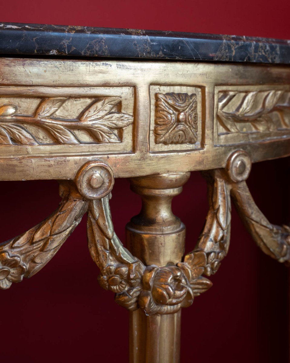 Louis XVI Console In Gilded Wood 18th Century-photo-5