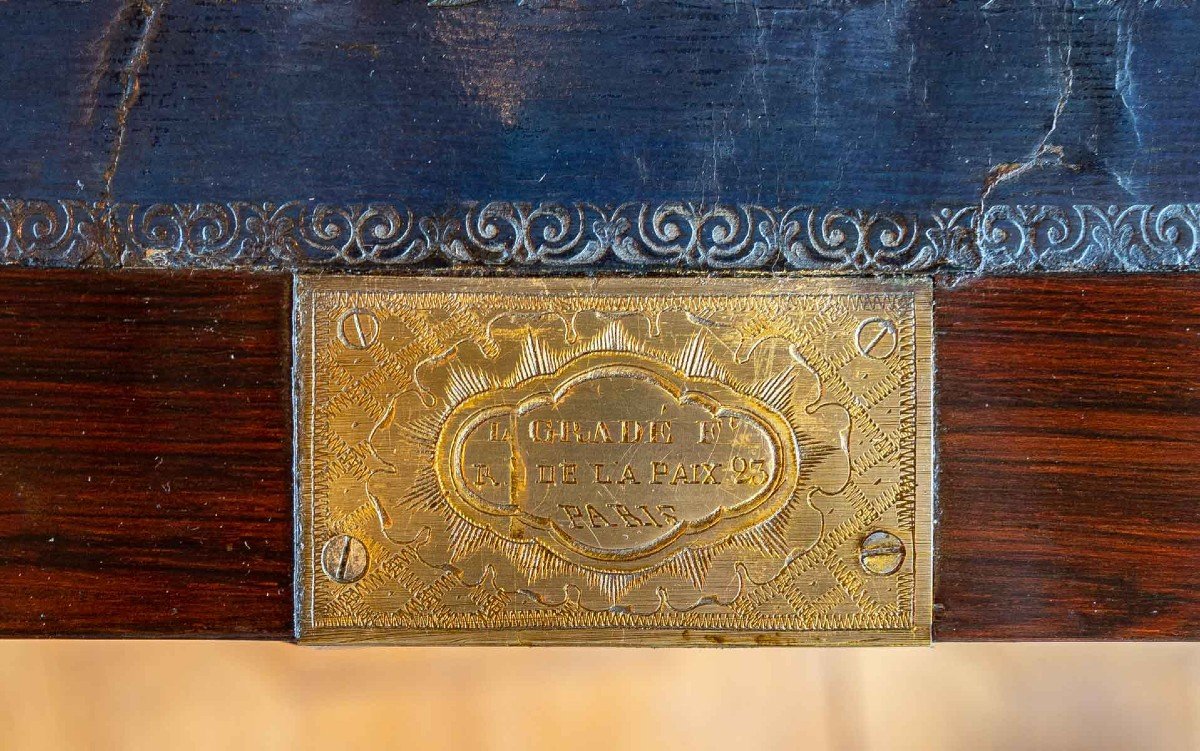 Secrétaire à Marqueterie Boulle (signé L . Gradé  rue de la Paix 23 Paris )1860-photo-4