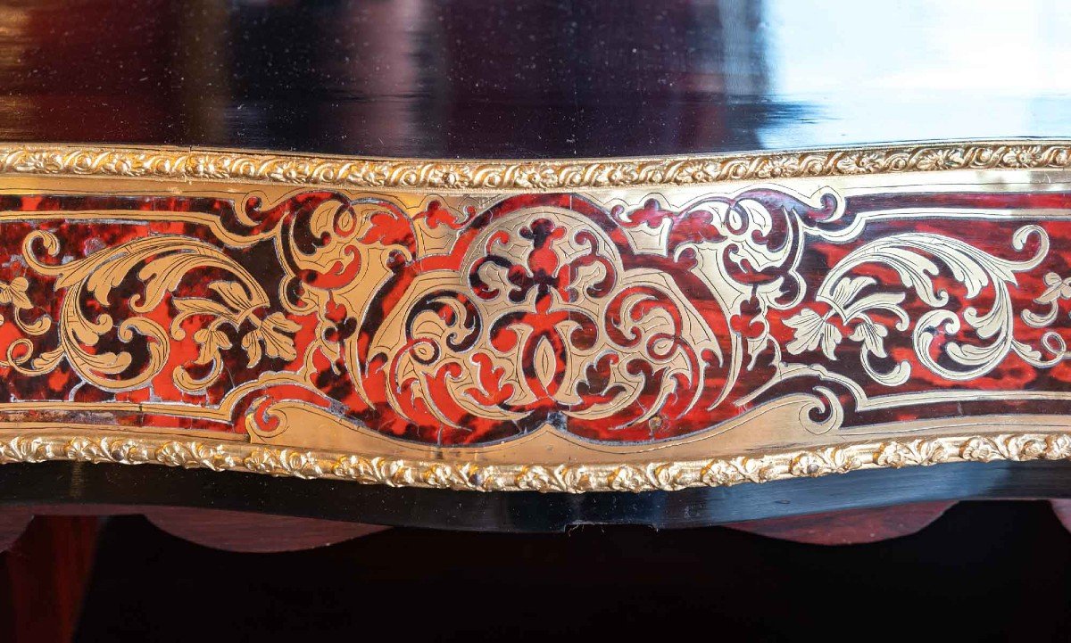 Secrétaire à Marqueterie Boulle (signé L . Gradé  rue de la Paix 23 Paris )1860-photo-2