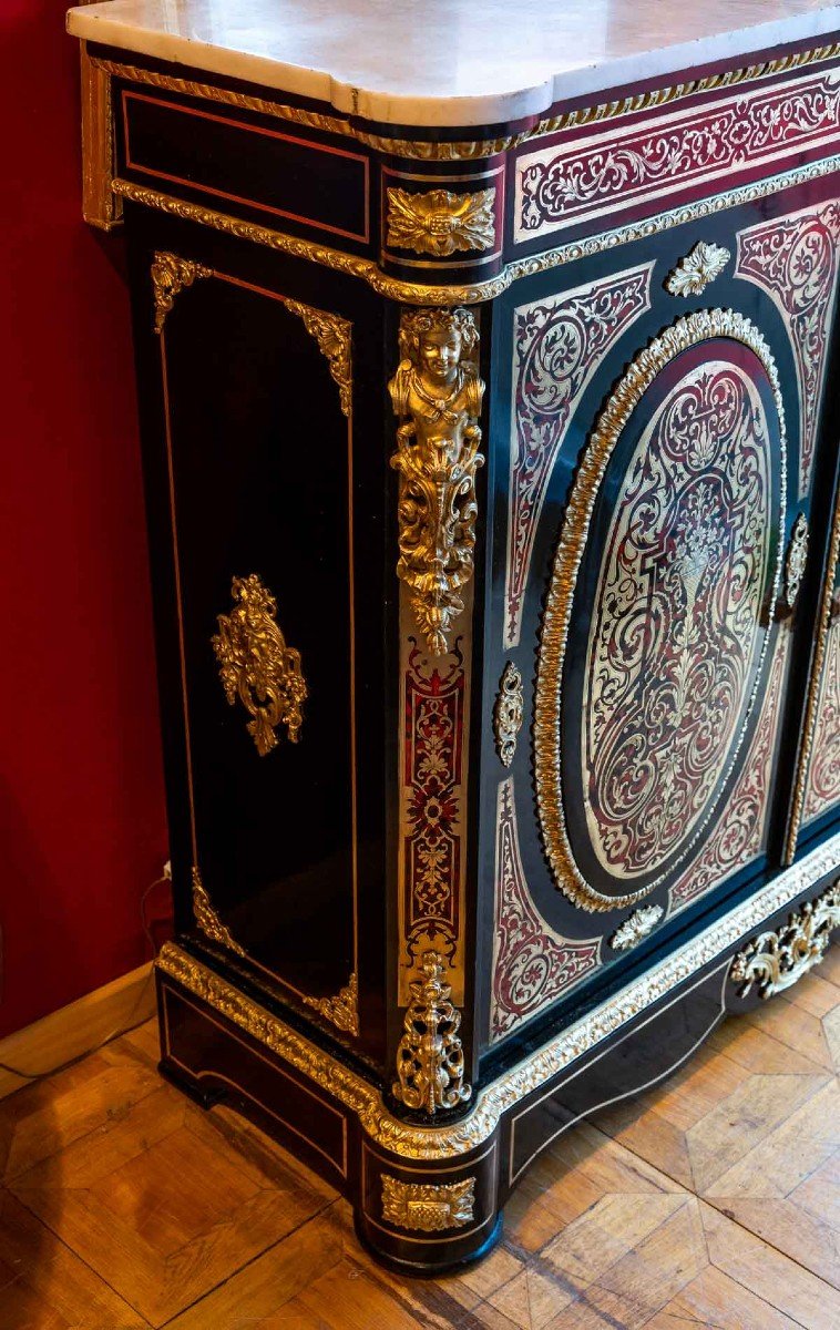 Furniture At Support Height In Boulle Marquetry (xix Th Century)-photo-2