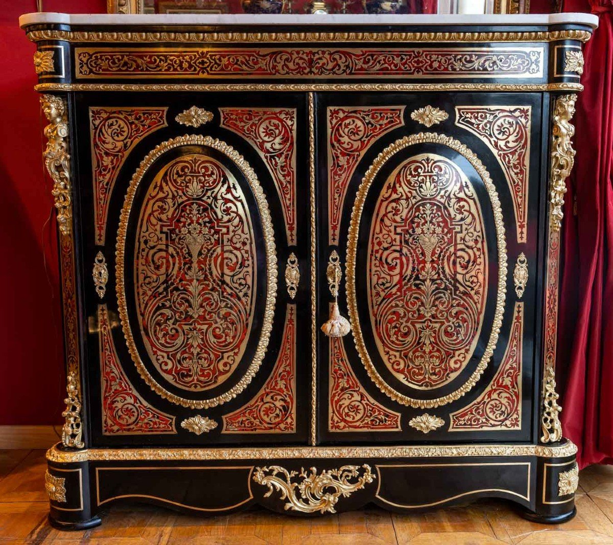 Furniture At Support Height In Boulle Marquetry (xix Th Century)-photo-7