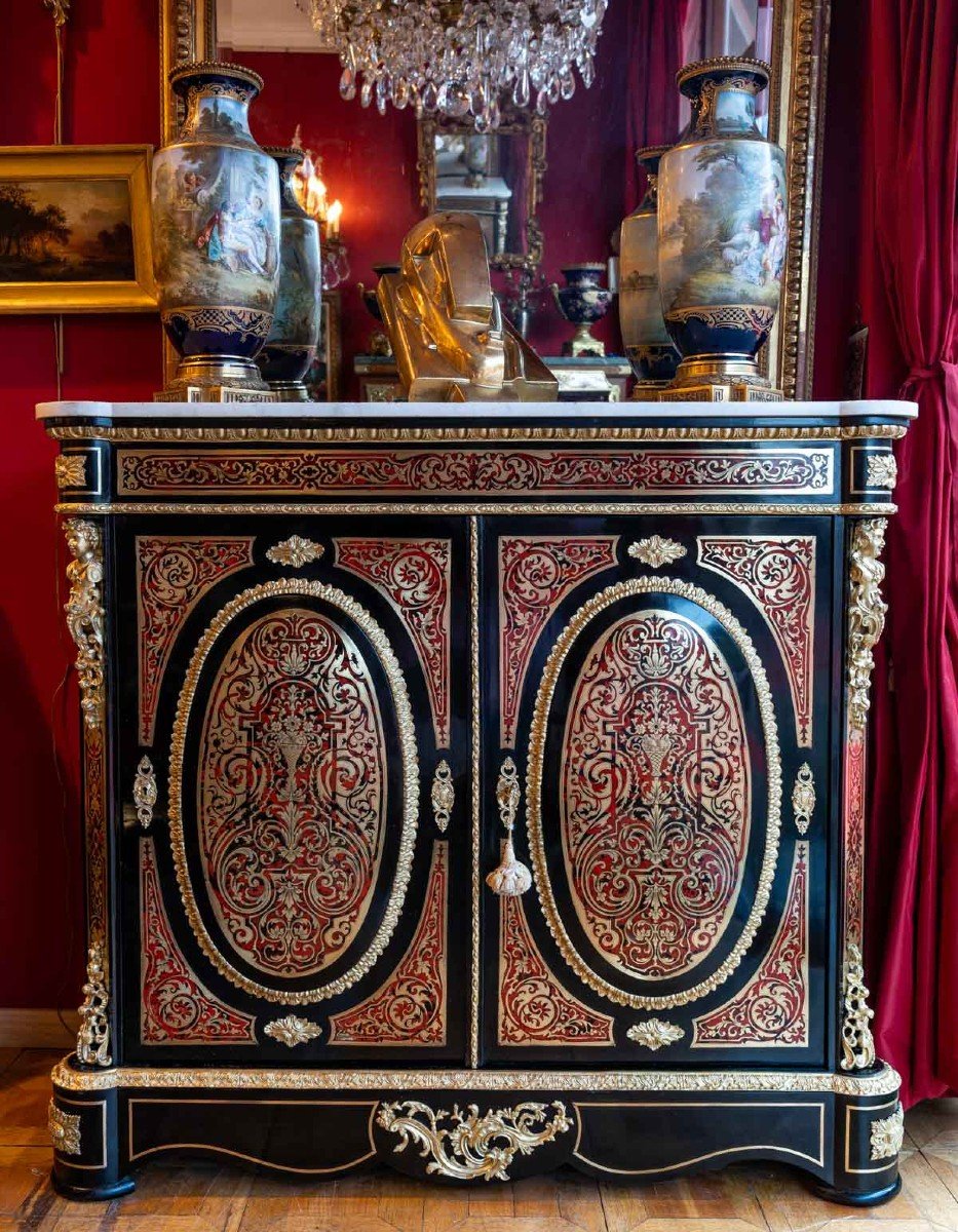 Furniture At Support Height In Boulle Marquetry (xix Th Century)-photo-8