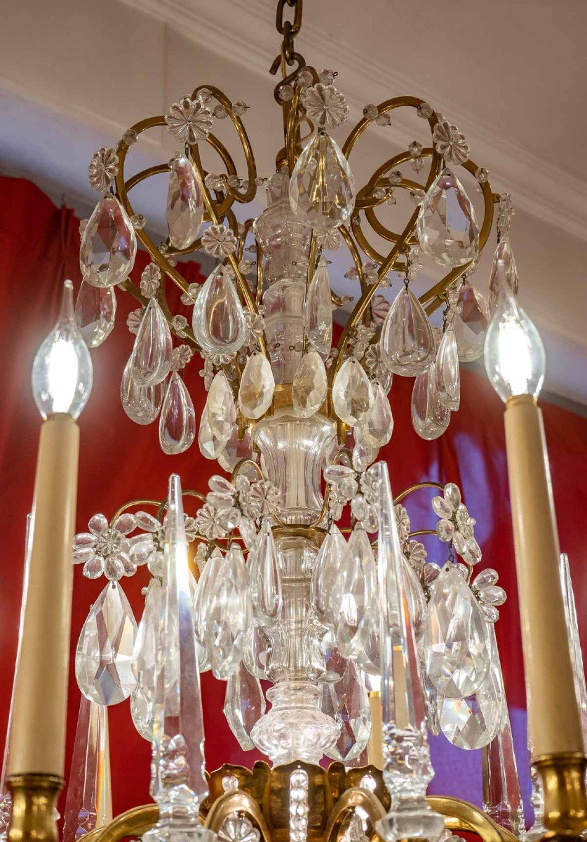 Large Chandelier With Ten Sconces Bagues (attributed To)-photo-4