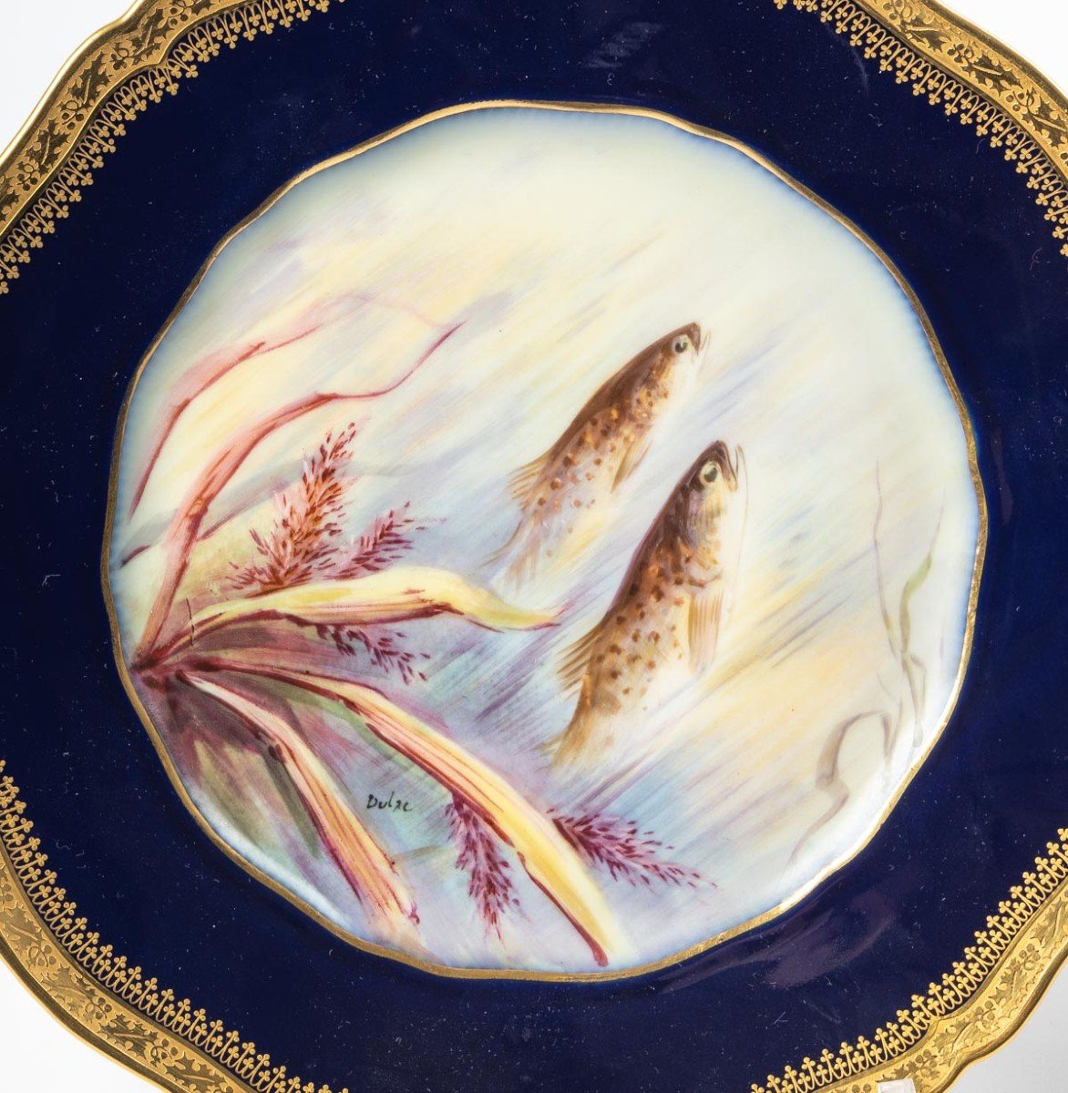 Twelve Fish Plates "emile Bourgeois Paris" XIXth-photo-2