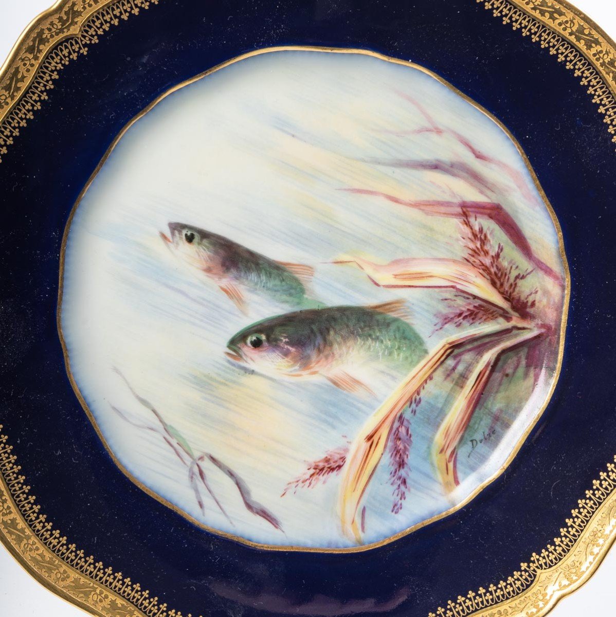 Ten Fish Plates "emile Bourgeois Paris" XIXth-photo-3