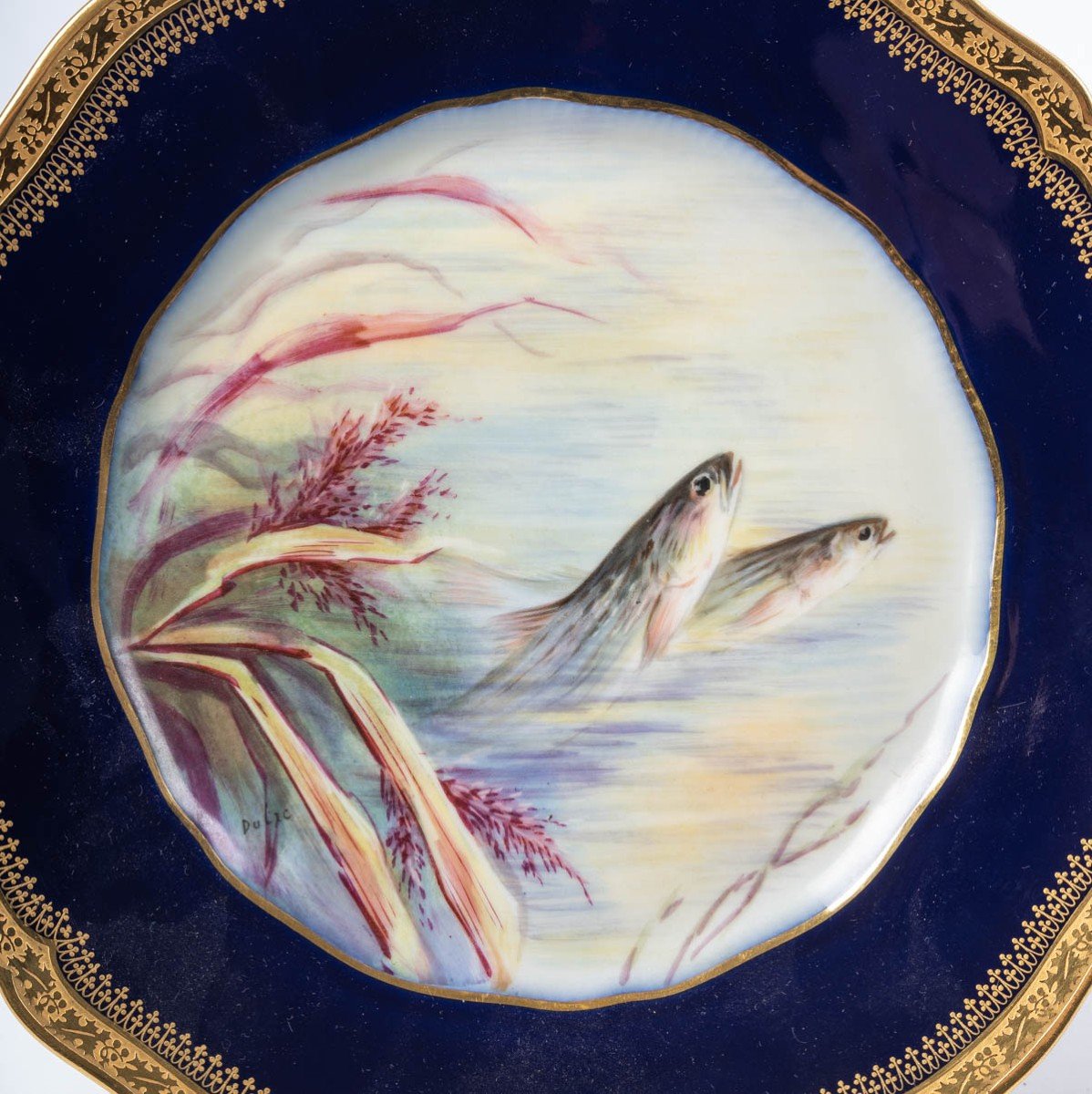 Twelve Fish Plates "emile Bourgeois Paris" XIXth-photo-6