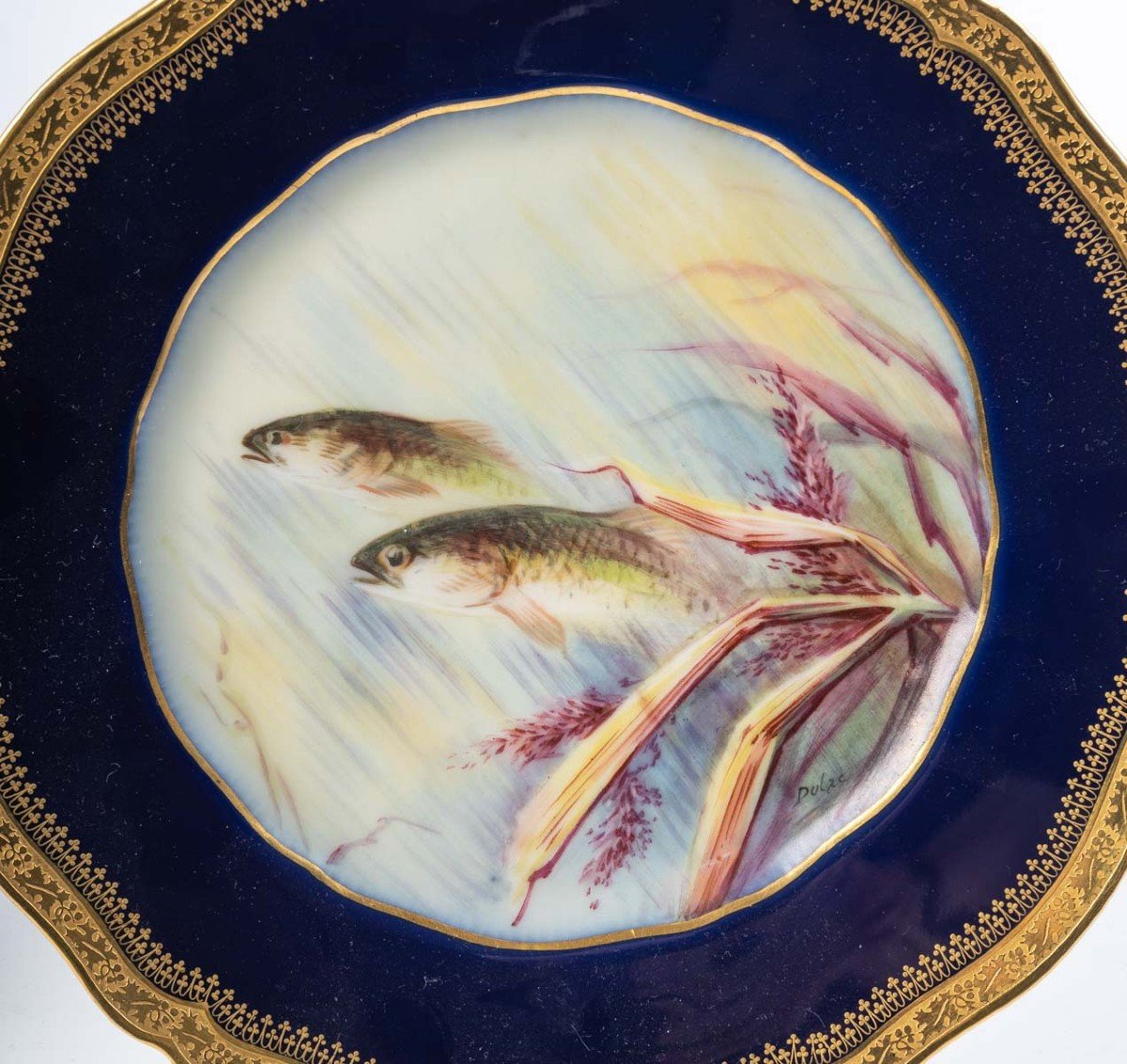 Twelve Fish Plates "emile Bourgeois Paris" XIXth-photo-7