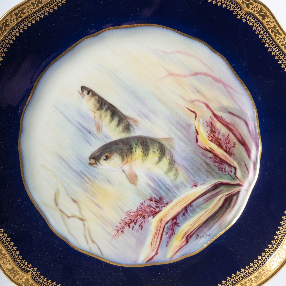 Twelve Fish Plates "emile Bourgeois Paris" XIXth-photo-8