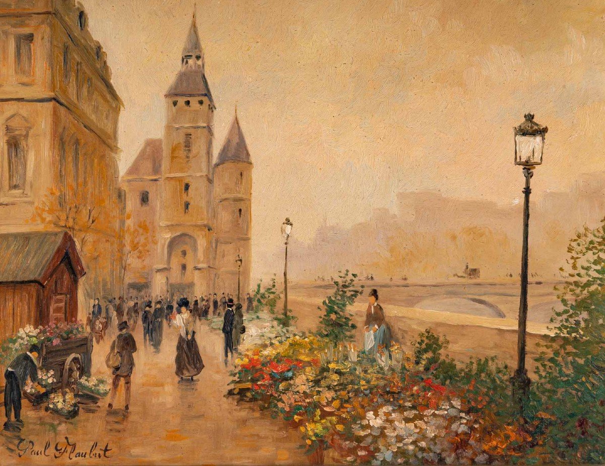 Paul Flaubert "flower Market" On The Quai De Seine (paris)-photo-2