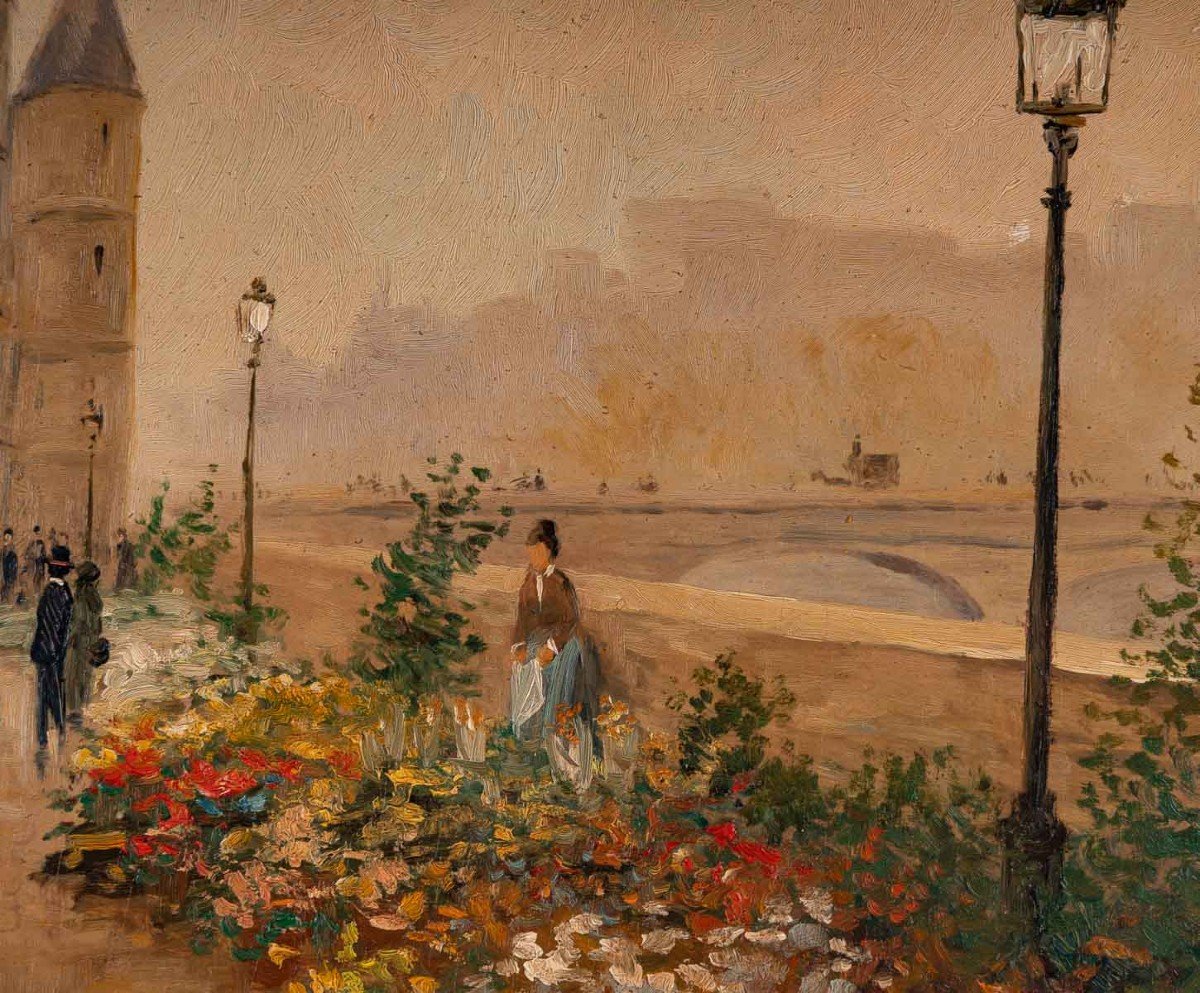 Paul Flaubert "flower Market" On The Quai De Seine (paris)-photo-2