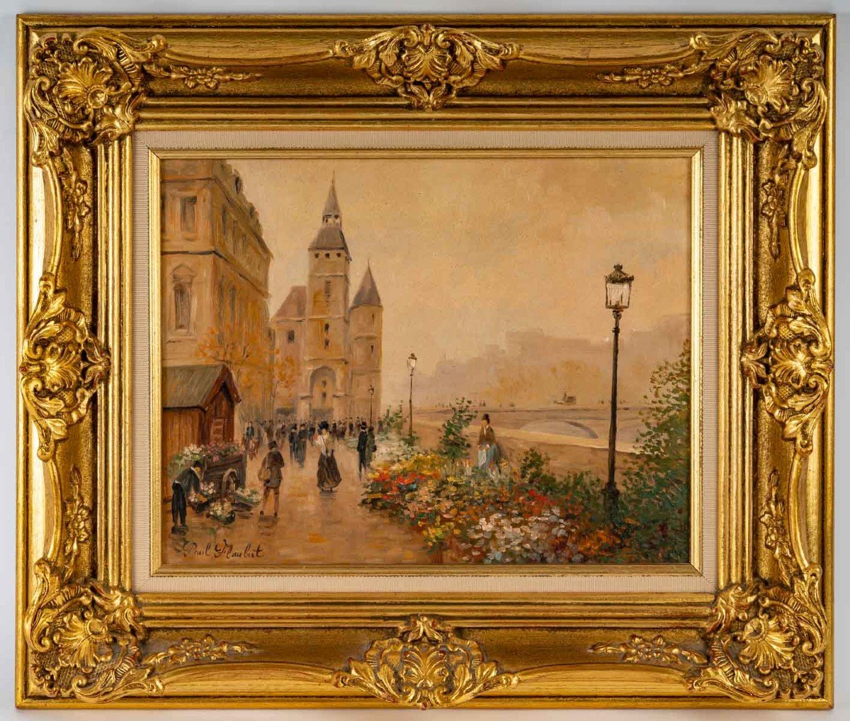 Paul Flaubert "flower Market" On The Quai De Seine (paris)